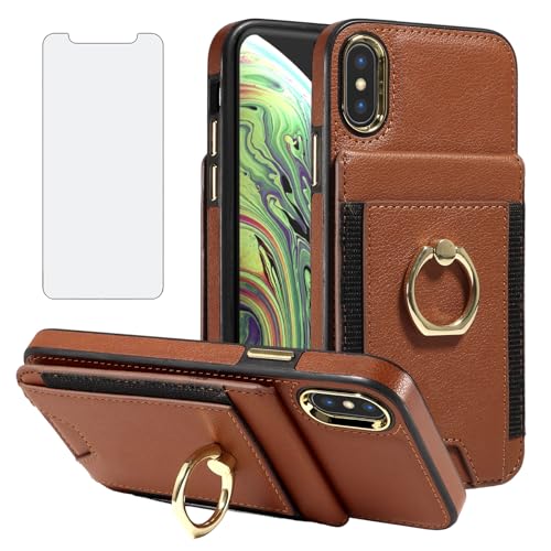 Coque iPhone Xs Max portefeuille cuir PU protecteur écran Asuwish