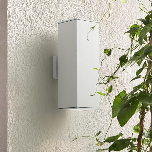 Image of mirrea 18 inch Modern Outdoor Porch Light in 2 Lights, Matte White, 2 Pack
