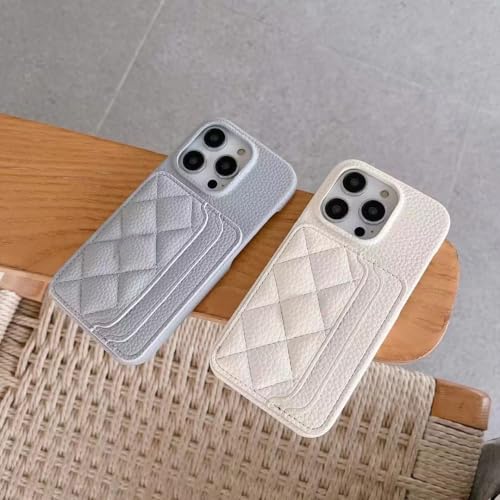 Étui en cuir iPhone 16E violet avec double porte-carte chic