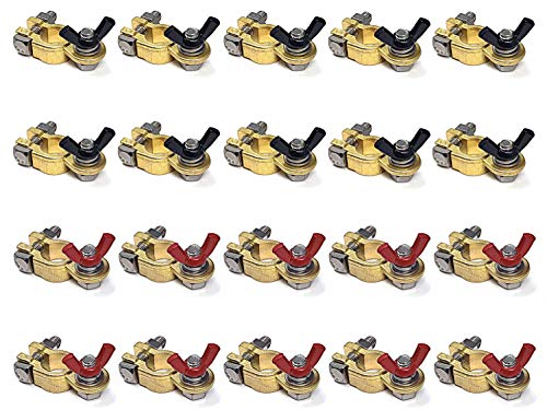 WindyNation 10 Pairs Brass Marine Grade Battery Terminal Top Post for Boat Car RV (Military Spec. B-12128C)