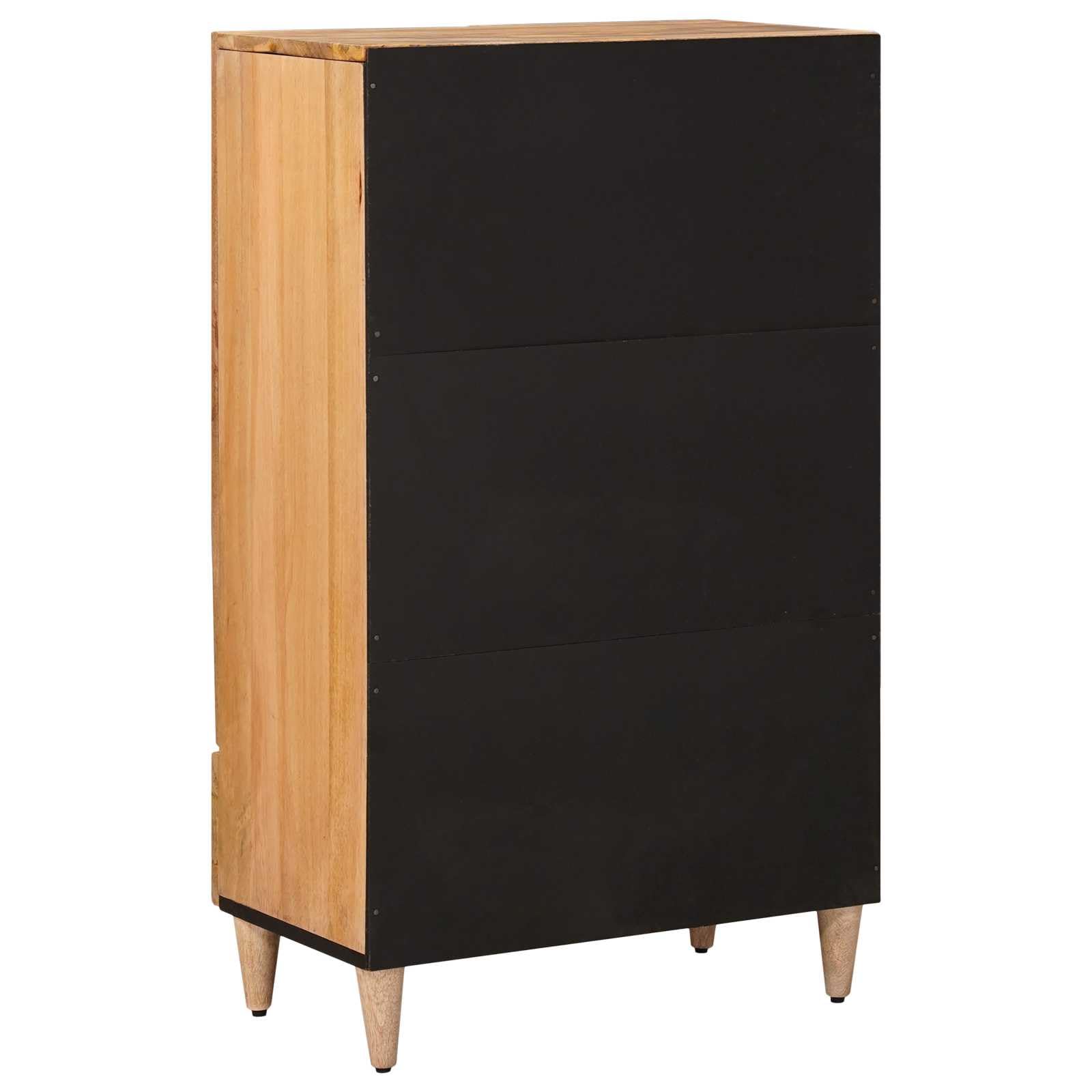 Alta calidad Highboard con puerta natural 60 x 33,5 x 100 cm madera maciza mango mucho espacio de almacenamiento para salón, comedor y oficina