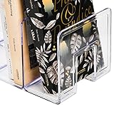 Lawei 4 Pack Acrylic File Sorter, 4-Section Clear Desktop File Folder Holder Organizer, Thick Office Storage Stand Rack for Book, Envelopes, Mail, Document, Notebook, Binder, Purse, Clutch Divider - Image 5