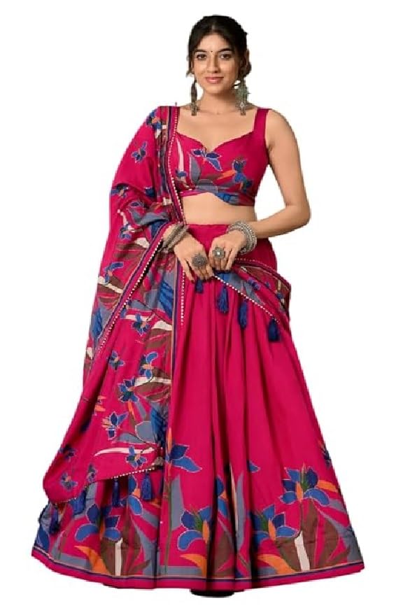 Women's Collection Dolla Silk Lehenga Choli Print with Foil Work With Unstitched Blouse-picture-34