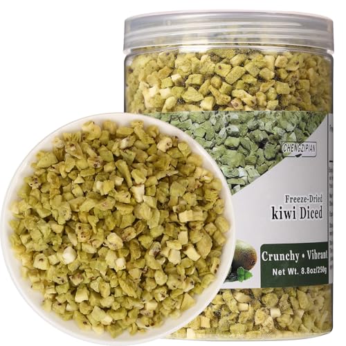 Freeze Dried Kiwi Diced,Dried Kiwi, 8.8oz /250g,Crispy Crunchy Snacks,No Sugar