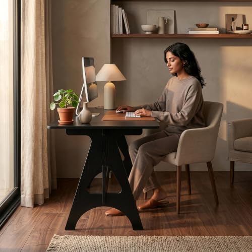 Bureau à domicile stable table d'ordinateur rigide noire 120x60cm - 7