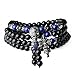 Produktbild coai 108 Mala aus Obsidian und Lapislazuli Wickelarmband Gebetskette