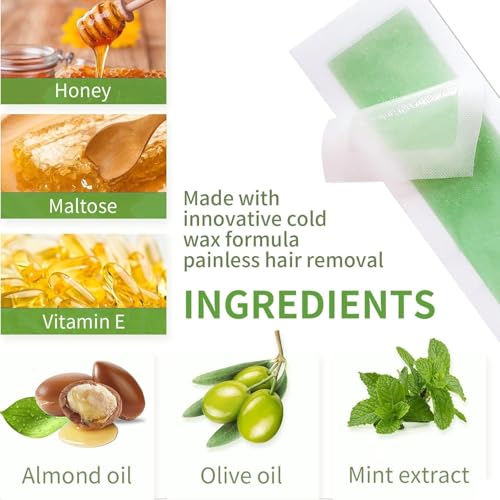 Image of Wax Strip Liposoluble Facial Wax Strips for Women - 20 Wax Strips + 4 Wax Wipes | Facial Hair Removal Face Wax Strip for Upper Lip, Eyebrows, Chin, Sidelocks Wax Hair Removal (Facial Face Wax Strip)