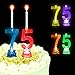 Produktbild Geburtstagskerzen + LED-Kerzenhalter im Set als Zahl für Torte Zum 75.Geburtstag