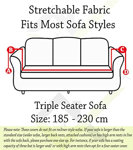 Image of House of Quirk Polyester Spandex Printed Sofa Cover Big Elasticity Cover Stretch Universal Sofa Slipcovers (Geometry Neon, Triple Seater)
