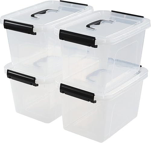 Paquete de 4 cajas de almacenamiento transparentes, caja de plástico de 5 L disponible en Yaxa Guatemala