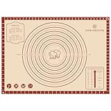 Silicone Baking Mat,28' x 20' Extra Thick Large Non Stick Sheet Mat with Measurement Non-slip Dough Rolling Mat,Reusable Food Grade Silicone Counter Mat for Making Cookies,Macarons,Bread and Pastry