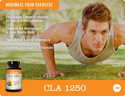 Naturewise Cla 1250 Natural Exercise Enhancement (1-Month Supply), Support Lean Muscle Mass, Promote Energy, Non-Stimulating, Non-Gmo, Gluten-Free, & 100% Safflower Oil (Packaging May Vary) (90 Count) #TOP2