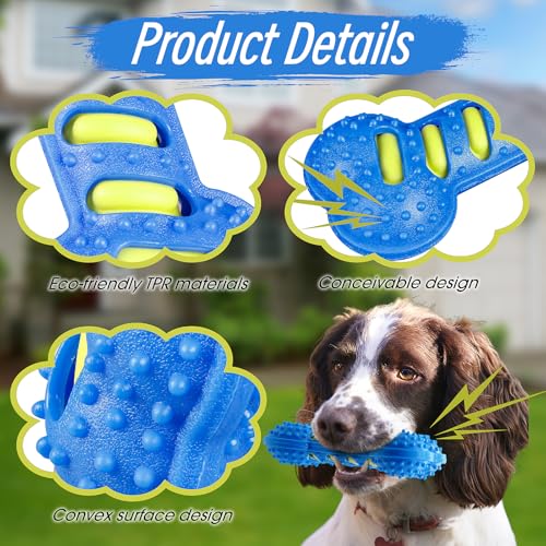 Techchii Kauspielzeug Hund Unzerstörbar, Hundespielzeug Unzerstörbar Quietschen Kauspielzeug, Spielzeug Hund Unzerstörbar, Hundespielzeug Robust Kauen Knochen aus Gummi, für Mittelgroße Große Hunde