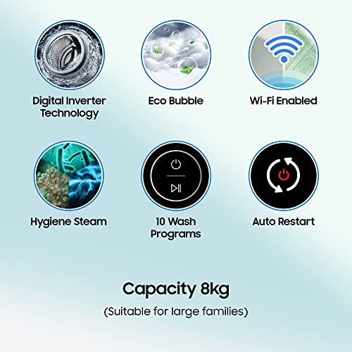 Image of Samsung 8 Kg '5 star Ecobubble Wi-Fi Inverter Fully Automatic Top Load Washing Machine (WA80BG4582BDTL,Rose Brown), Bubble Storm technology