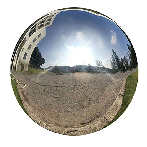 BECover 6 inches Gazing Ball,Silver Stainless Steel Garden Sphere,Seamless Polished Reflective Smooth Mirror Garden Globe,for Photography Garden Home Decorate
