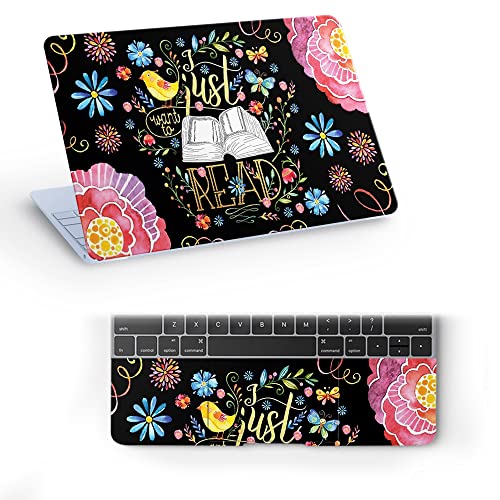 Galaxsia Floral/Flower Quote D17 Top+Wrist Pad Vinyl Laptop Skin/Sticker/Cover for 13 to 13.3 Inches Laptops Laminated-Removable-HD Quality Compatible for Hp-Dell-Sony-Lenovo-Asus etc.(13x9.2 Inches)