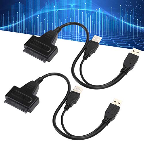 Cable Adaptador USB 2.0 a SATA 7+15Pin para SSD 2.5" 2 piezas miniatura 2
