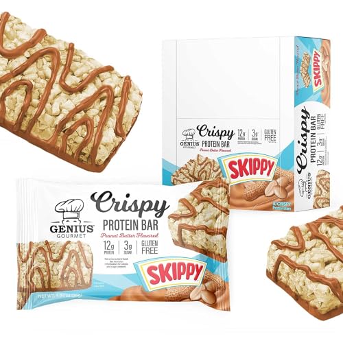 Genius Gourmet SKIPPY® Peanut Butter Flavored Crispy Protein Bars,12g Protein