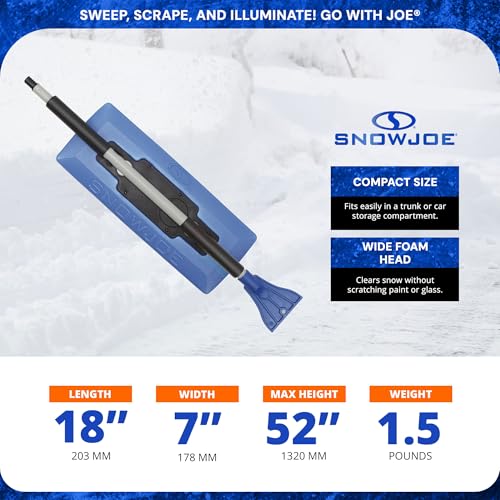 Image of Snow Joe LED Illum n Broom LED Lighted 4 in 1 Snow Brush and Ice Scraper, SJBLZD