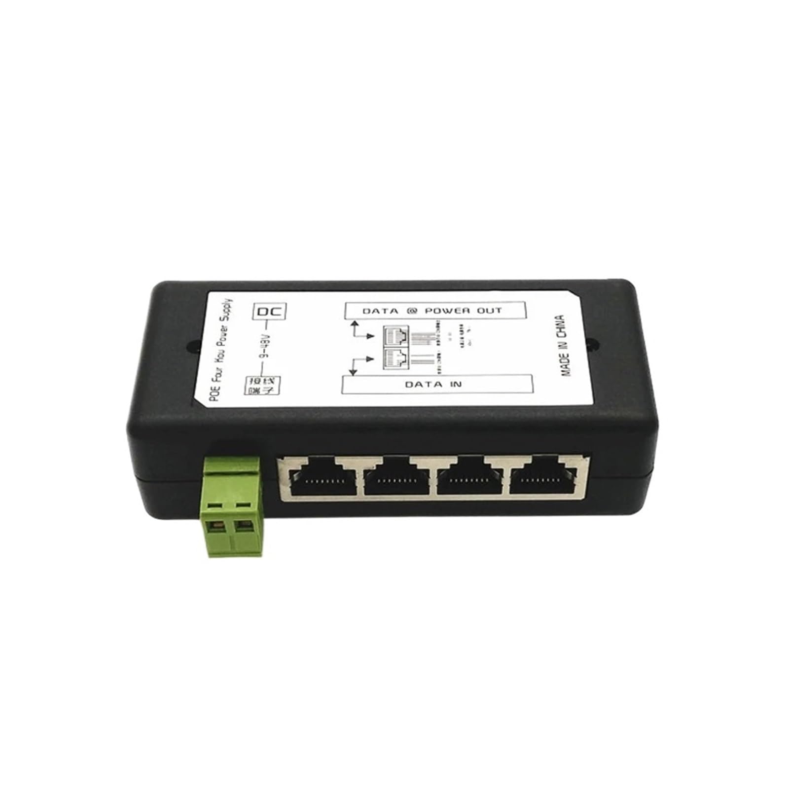 Injecteur PoE 8 Ports avec Entrée DC12V-DC48V Large Plage
