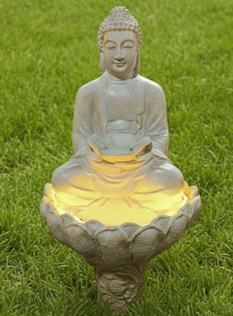 Image of White Buddha Water Fountain showpiece 4 FT | Set of 1 Premium Resin Made Table Top Home Decor for Living Room and Gifting(64 cm,White)