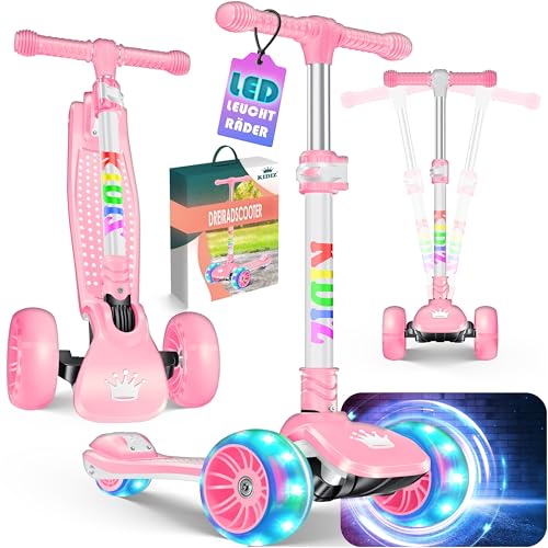 KIDIZ® Roller Kinder Scooter X-Pro2 Dreiradscooter mit PU LED Leuchtenden...