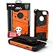 Zizo Bolt Series for iPhone SE (3rd and 2nd gen)/8/7 Case with Screen Protector Kickstand Holster Lanyard - Orange & Black