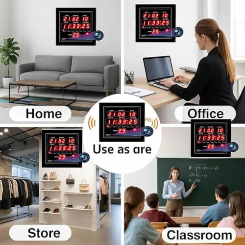 Image of Smart Digital Spy Wall Clock 4K Security Camera WiFi Enabled IP Cam for Home Office Showroom SD Card Support Upto 128GB,32GB SD Card inbuilt
