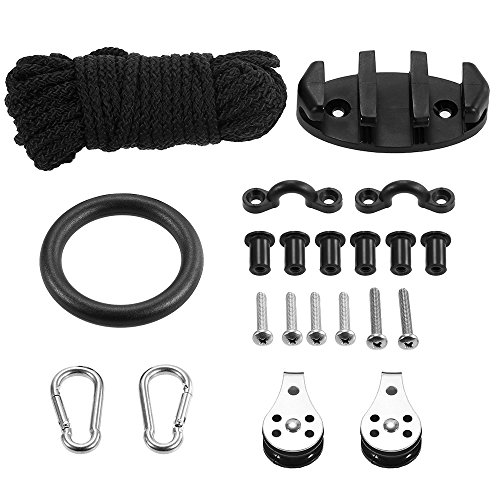 Acessórios para caiaque, Andoer 21 PCS Kit de carrinho de âncora para canoas caiaque Zig Zag Cleat R