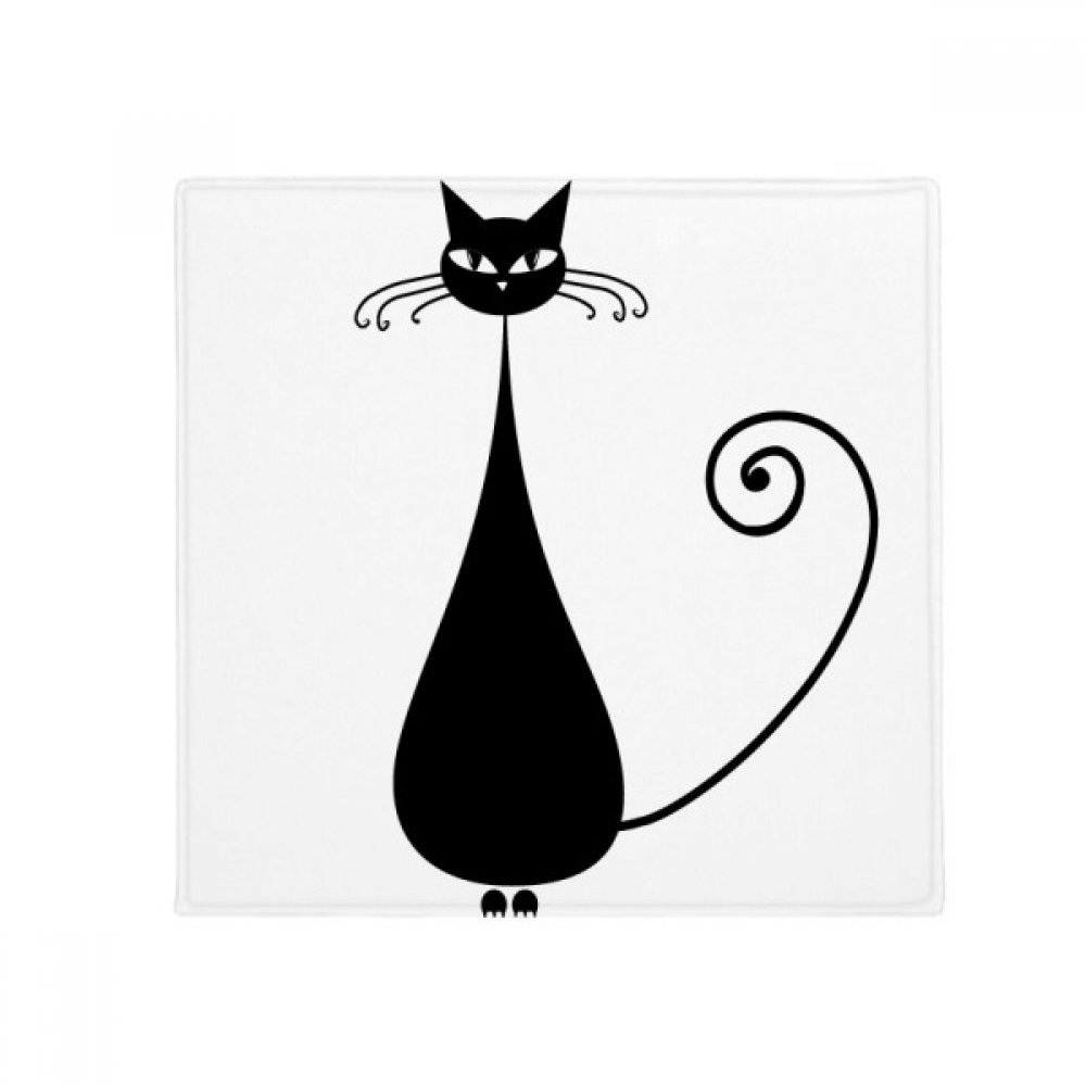 Chat noir Halloween tapis de sol silhouette 80x80cm multicolore art déco