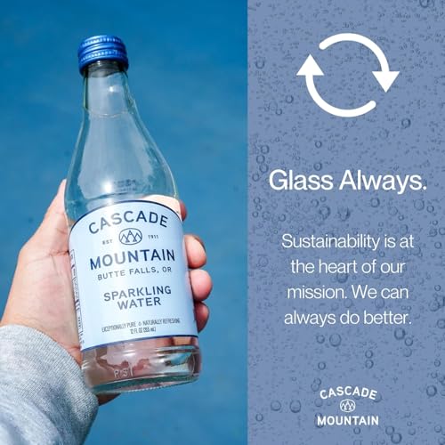 image for Cascade Mountain Sparkling Mineral Water in Glass Bottle | 12oz (12 Pa
