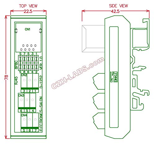 Módulo RJ45 8P8C de carril DIN Electronics-Salon para proyectos domóticos y redes domésticas 3