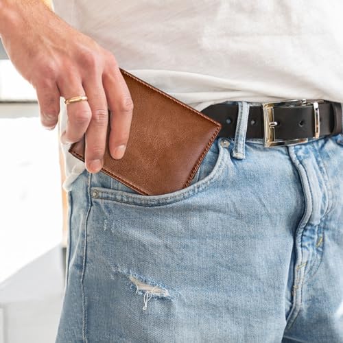 Bifold Wallets for Men, RFID Blocking Wallet Thin Wallets for Men Minimalist Wallet, Lightweight Men's Wallet Mens Slim Wallet for Work, Shopping (brown)4