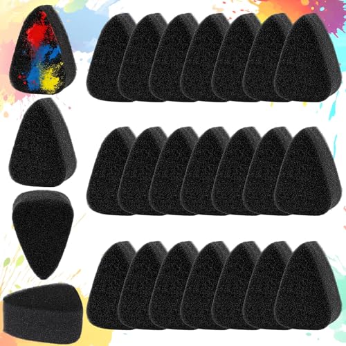 25 Pcs Face Paint Sponges, High Density Droplet Face Makeup Sponges, Black Facial Painting Sponge...