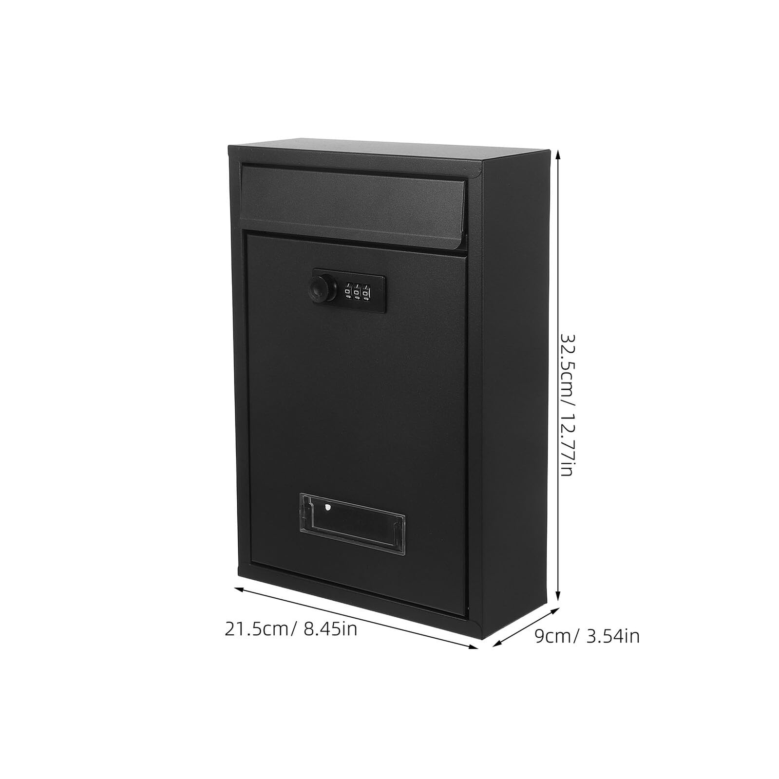 Baluue Buzón de Sugerencias Mural con Cerradura de Combinación sin Llave Buzón Metálico Negro de Gran Capacidad para Oficina y Hogar Resistente Intemperie para Correo y Paquetes