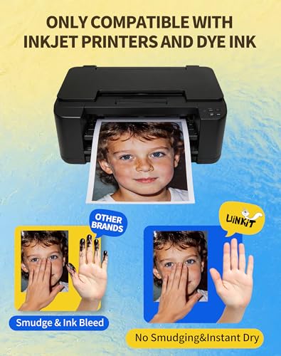 Uinkit Inkjet Thin Glossy Photo Paper 8.5x11 Inches for DIY Chip Bag 100sheets 37lb Printer Paper Brochure Flyer Paper Compatible with Inkjet Printers Letter Size 135gsm image 1
