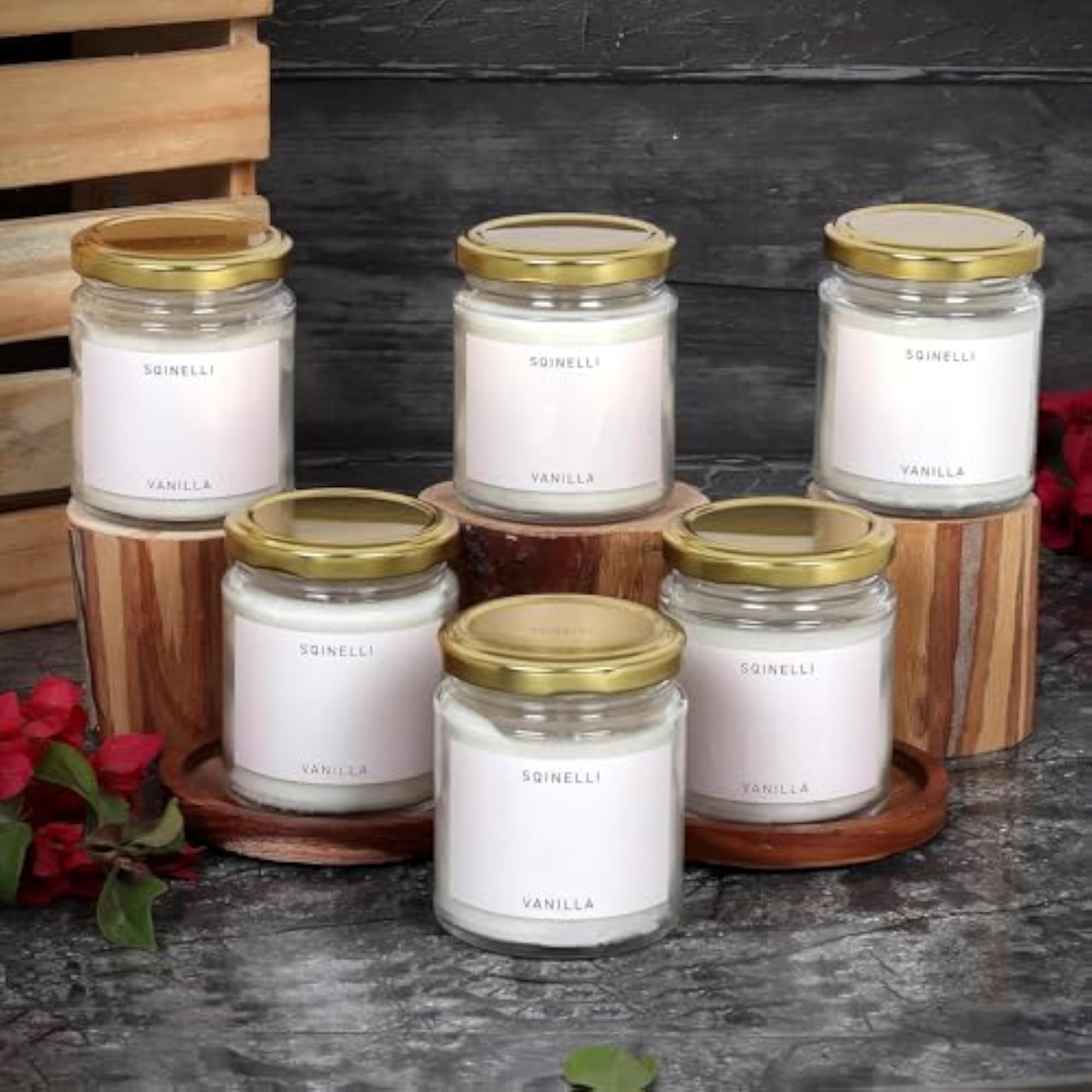 Glass Jar Scented Candles, Vanilla Scent Gift Set