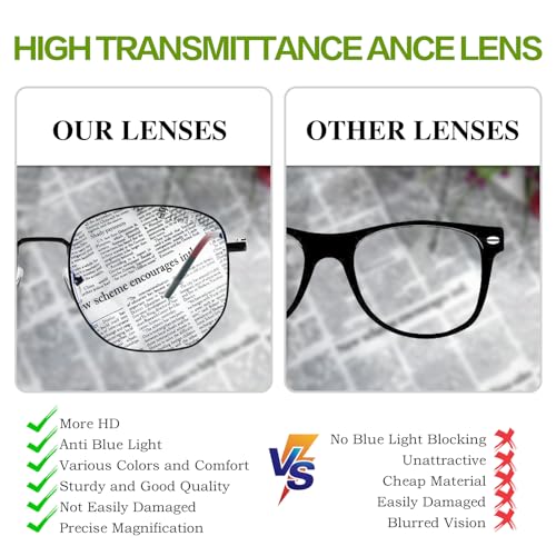 Image of Oversized Metal Reading Glasses Women Men, Large Fashion Blue Light Blocking Computer Readers