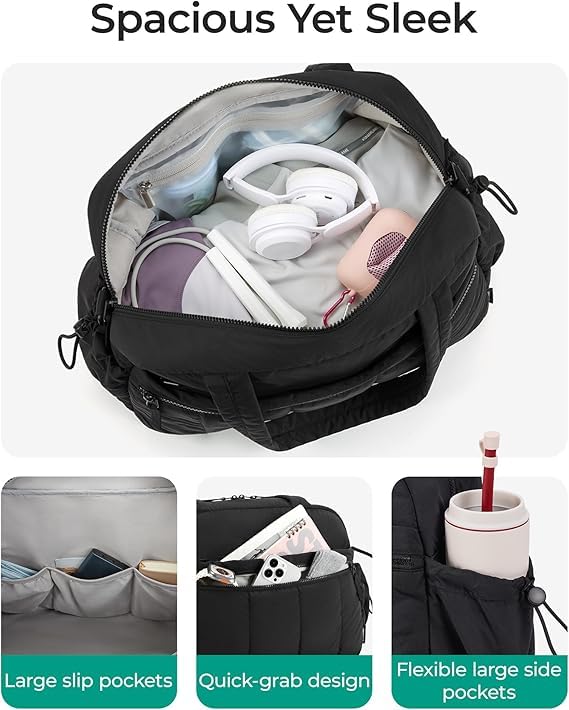 Image of Gym Bag for Women, Duffle Bag for Travel with Wet Pocket, Lightweight Carry on Weekender Duffel, Water Resistant