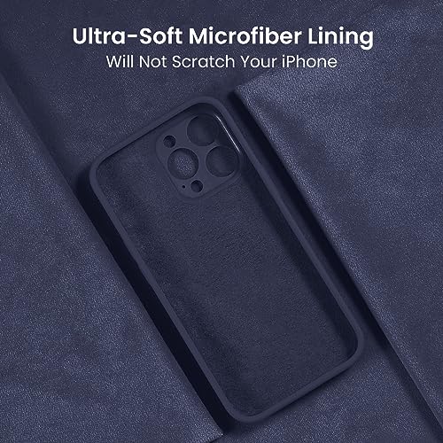 Image of FireNova Designed for iPhone 15 Pro Max Case, Silicone Upgraded [Camera Protection] Phone Case, Soft Anti-Scratch Microfiber Lining Inside, 6.7 inch, Navy Blue