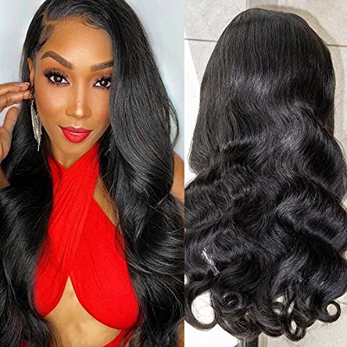 12A Body Wave Lace Front Wigs Brazilian Human Hair for Black Women 22 inch Body Wave Lace Closure Wigs 220% Density Lace Wigs Pre Plucked Natural Hairline
