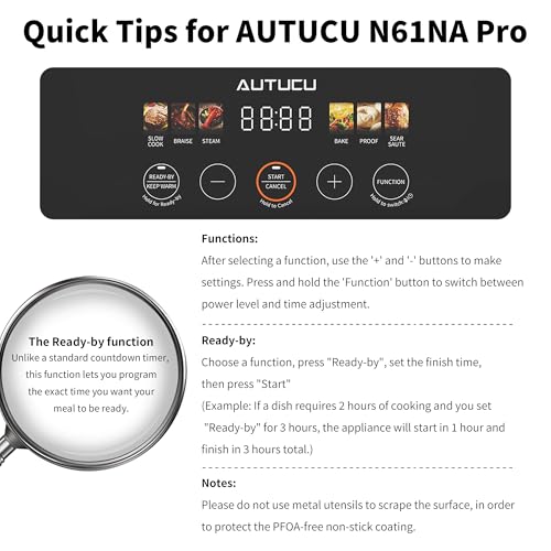 Image of Slow Cooker 7-Quart Programmable Multi-Cooker PFOA-Free Ceramic Coating, Warm, Sear saute, Steamer Function for Family Gatherings (Includes Silicone Spoon) White