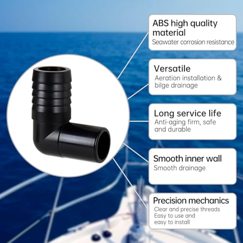 Xztrdi YM-1100JT Nylon Union Elbow Fitting, 90 Degree Angle,Adapts To G1100 Bilge Pump, 1.04 Inch Hose Barb X 0.94 Inch Hose Barb thumb #5
