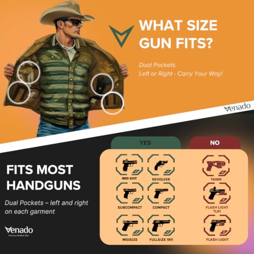 Image of Venado Concealed Carry Vest for Men - Heavy Duty Canvas - Conceal Carry Pockets