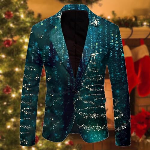 ZYXTIM Men's Christmas Party Blazer Wine Glass Ugly X-Mas Novelty Print Sequins Tuxedo Suit Jacket One Button Lapel Jacket2