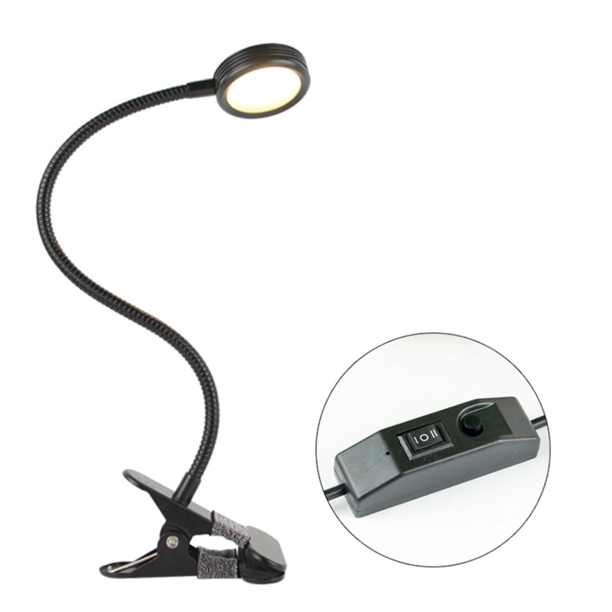 NUOBESTY LED Clip Reading Light Brightness Color Modes Flexible Gooseneck Book Lamp for Bed Desk and Headboard Eye Friendly LED Light for Night Reading Black