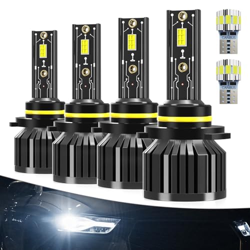 AXZPYON Light Bulbs Fit for Hyundai Sonata 2015-2024 High Low Beam Combo 9005 9005 Lights with Cooling Fan 600% Brighter Powersports Bulbs License Plate Light Plug and Play 6PCS
