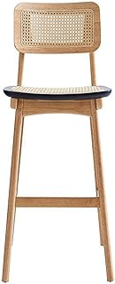 PINFU Sedia da Bar Cucina Moderna Sedia da Pranzo Sedia da Esterno Moda Rattan Sgabelli da Bar Traspiranti per Cucina Domestica Legno, Nero, Marrone