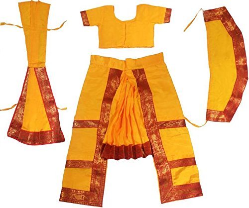 Bharatanatyam Silk World Classical Dance Costume For Kids And Adults Yellow Color (40 (Full Size Adult)) (B09RKBFPL3) Amazon Price History, Amazon Price Tracker