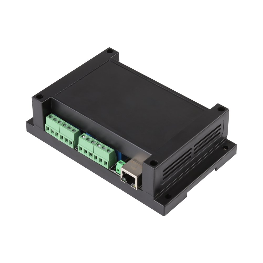 Controller Modul, Ethernet RJ45 /IP Relais Remote Control Controller Netzwerk Web Server 8 Kanal Relay Switch Modul Bord mit Optokoppler und Gehäuse,Unterstützt 485 Netzwerke,250V AC 10A(Schwarz)